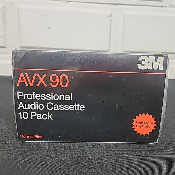 3M AVX 90 Professional Audio Cassette Tapes 10-Pack FACTORY SEALED Normal Bias - Picture 1 of 5